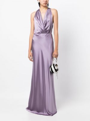 Sukienka koktajlowa drapowana Michelle Mason fioletowa