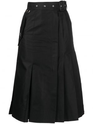 Bavlněné plisovaná sukně Sacai - černá