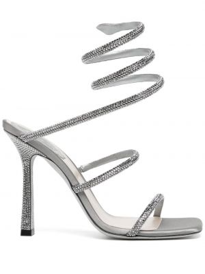 Sandały z kryształkami Renè Caovilla srebrne