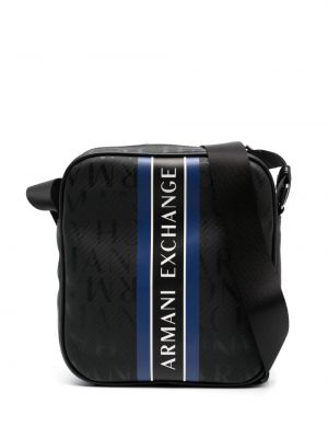 Crossbody kabelka s potlačou Armani Exchange čierna