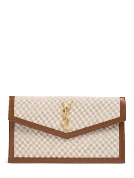 Farvet taske Saint Laurent beige