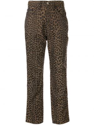 Pantalones rectos leopardo Fendi Pre-owned