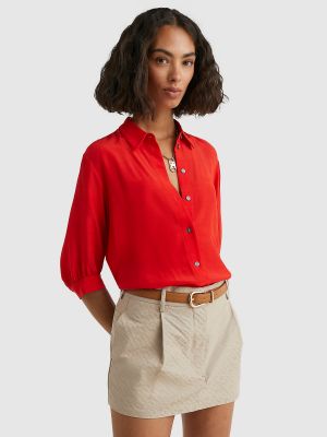 Chemisier Tommy Hilfiger rouge