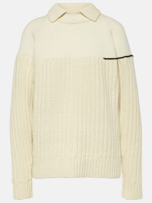 Sweter wełniany Victoria Beckham biały