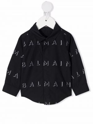 Trykt skjorte for jenter Balmain Kids svart