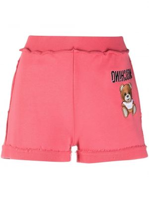 Pantalones cortos con bordado Moschino rosa