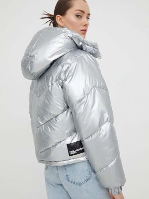 Džínová bunda Karl Lagerfeld Jeans stříbrná