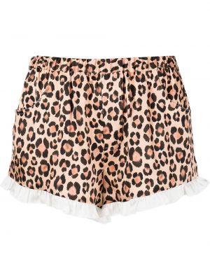 Pantalones cortos con estampado leopardo Fleur Du Mal marrón