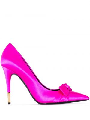 Pantofi cu toc cu funde Tom Ford roz