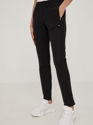 Wrangler Pantaloni femei, culoarea negru, model drept, medium waist