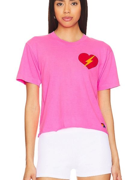 Camiseta con corazón Aviator Nation rosa