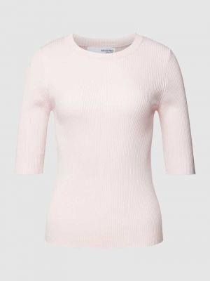 Koszulka z wiskozy w jednolitym kolorze Selected Femme różowa