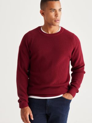 Пуловер Ac&co / Altınyıldız Classics винено червено