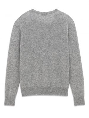 Jedwabny sweter z kaszmiru Saint Laurent szary