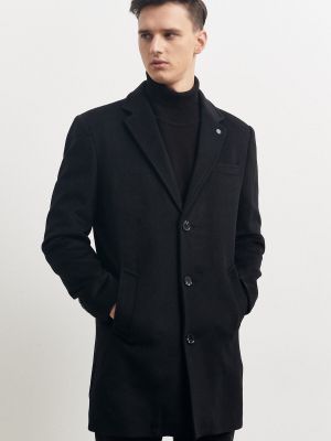 Vlněný kabát Altinyildiz Classics černý