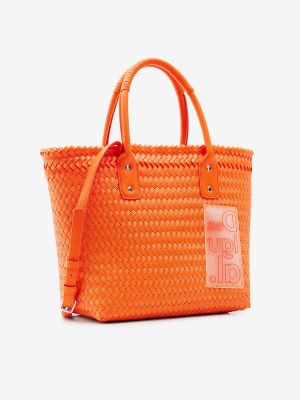 Плетени плетени чанта Desigual оранжево