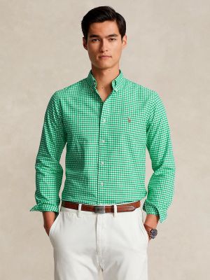 Camisa a cuadros con bordado de algodón Polo Ralph Lauren verde