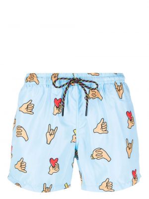 Shorts med mönster Nos Beachwear blå