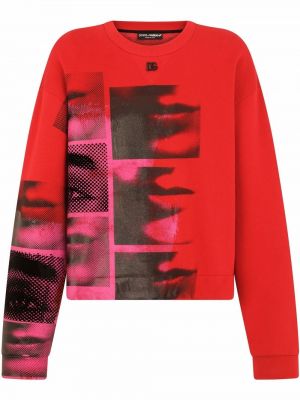 Trykt sweatshirt Dolce & Gabbana rød