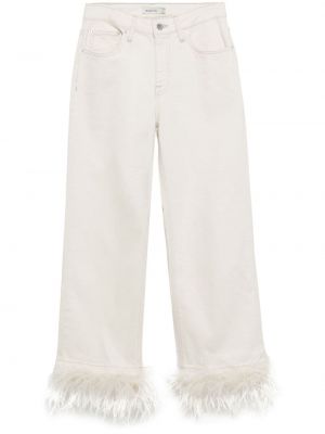 Pantaloni cu pene Simkhai alb