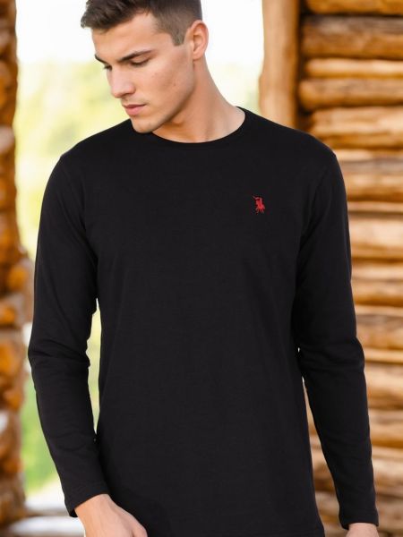 Polo krekls ar garām piedurknēm Dewberry melns