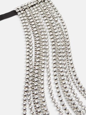 Ogrlica z obrobami s kristali Isabel Marant srebrna