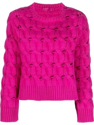 Плетен пуловер Valentino Garavani розово