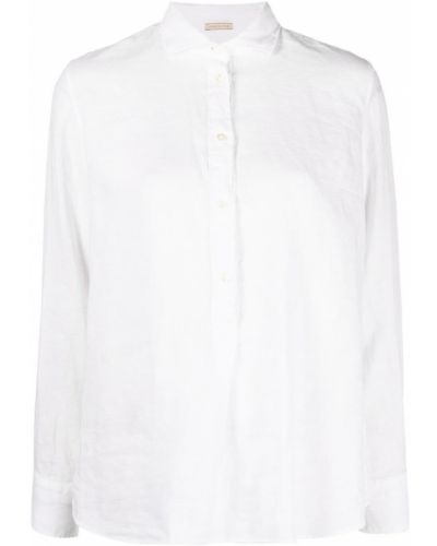 Льняная рубашка с воротником Massimo Alba, белая