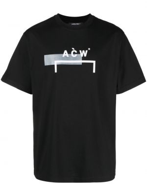 T-shirt con stampa con scollo tondo A-cold-wall* nero