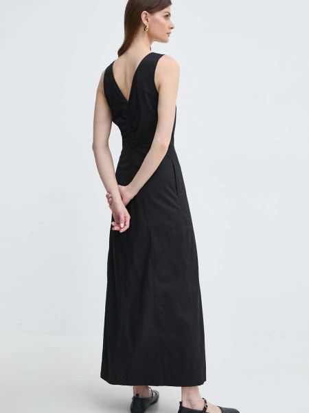 Бавовняна довга сукня Karl Lagerfeld чорна