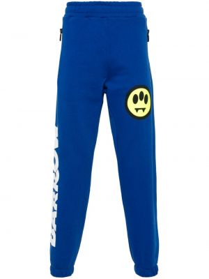 Памучни спортни панталони с принт Barrow синьо
