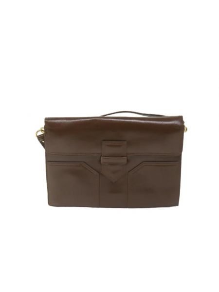 Bolso cruzado de cuero Yves Saint Laurent Vintage marrón