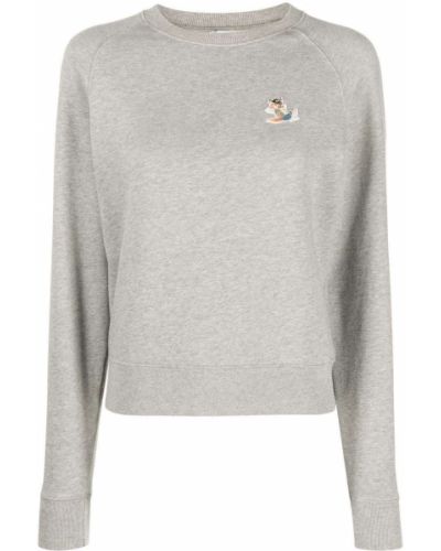 Bomull sweatshirt Maison Kitsuné grå