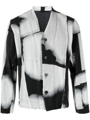 Plisserade abstrakt mönster blazer Homme Plissé Issey Miyake grå