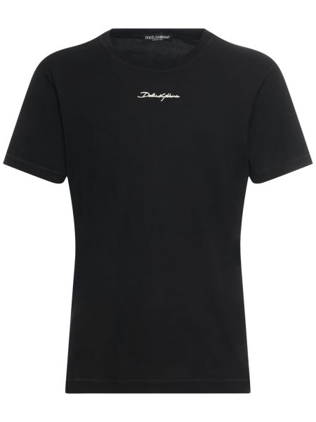 Trøje bomuld t-shirt Dolce & Gabbana sort