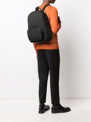 Jacquard rucksack mit reißverschluss Emporio Armani schwarz