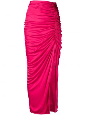 Falda midi de cintura alta The Attico rosa