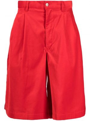 Shorts en coton plissées Comme Des Garçons Shirt rouge