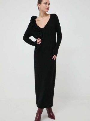 Vlněné dlouhé šaty Liviana Conti černé