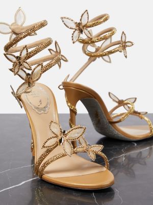 Sandale de cristal Rene Caovilla auriu