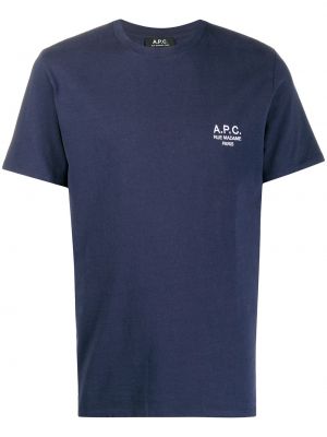 Camiseta con bordado A.p.c. azul