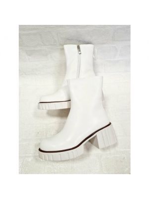 Белые кожаные зимние ботинки Egga