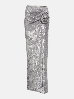 Virágos hosszú szoknya Magda Butrym ezüstszínű