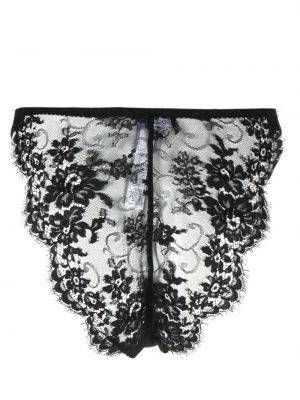 Pantalon culotte à fleurs en dentelle Dolce & Gabbana noir