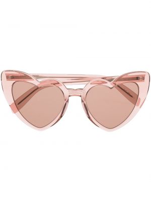 Ochelari de soare cu motiv cu inimi Saint Laurent Eyewear roz
