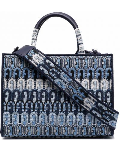 Jacquard shoppingbag Furla blå