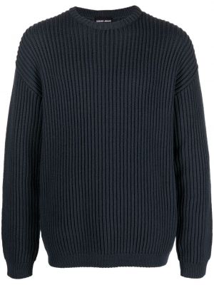 Sweter chunky Giorgio Armani niebieski