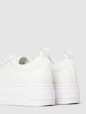 Sneakersy skórzane Calvin Klein Jeans białe