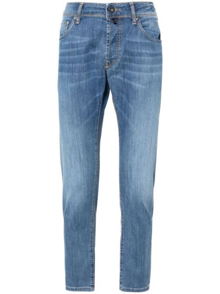 Slim fit priliehavé džínsy bežného strihu s nízkym pásom Incotex modrá
