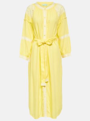 Платье миди с вышивкой Melissa Odabash желтый